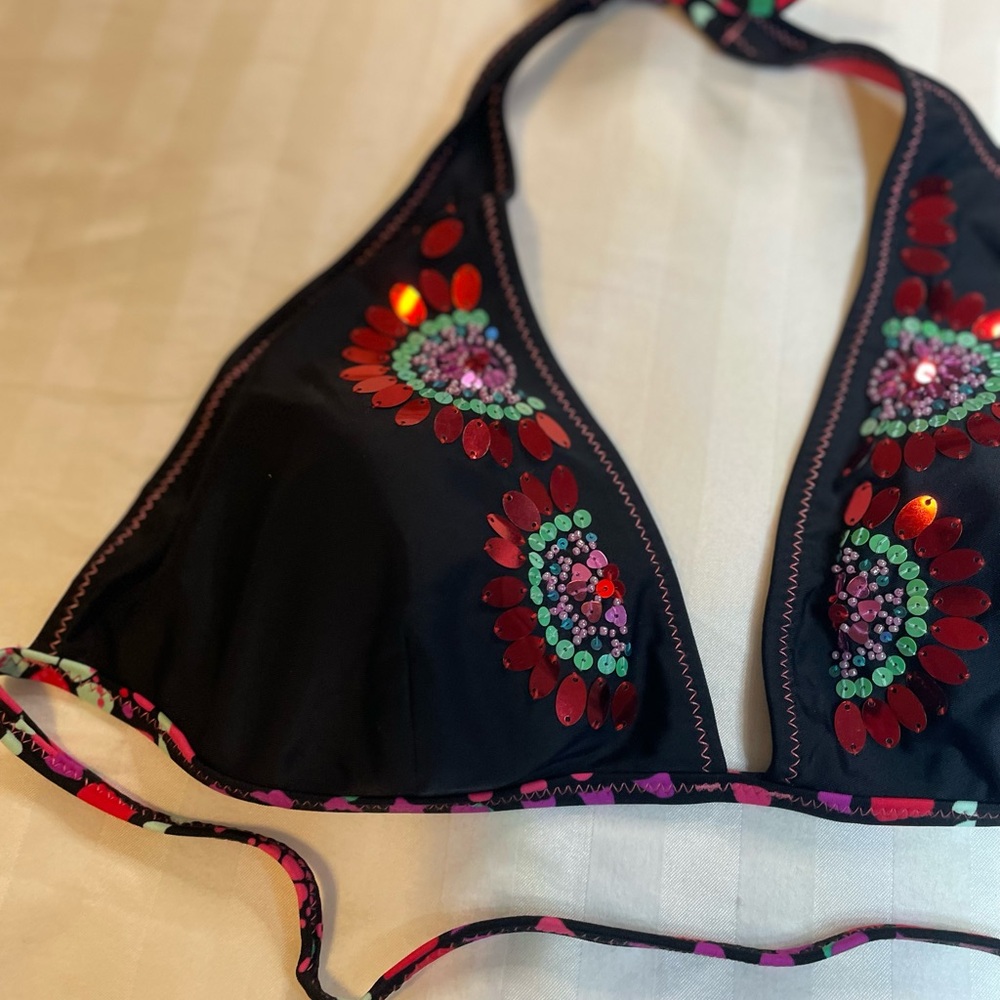 XOXO Black and Red Bikini with Halter Top - Picture 7 of 15